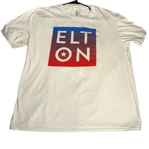 Elton John Celebrity TShirt Farewell Yellow Brick Road Concert Tour White XL